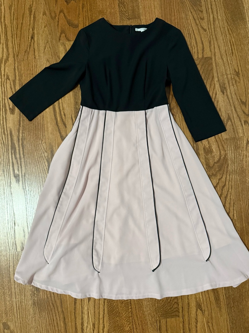 Two-Tone Black and Blush A-Line Dress